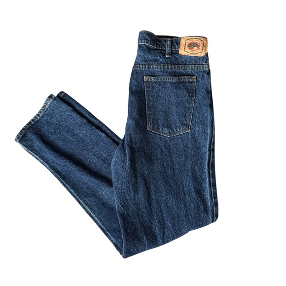 Vtg 80s 90s cowden dark blue denim jeans men waist 33” scovill zipper pants